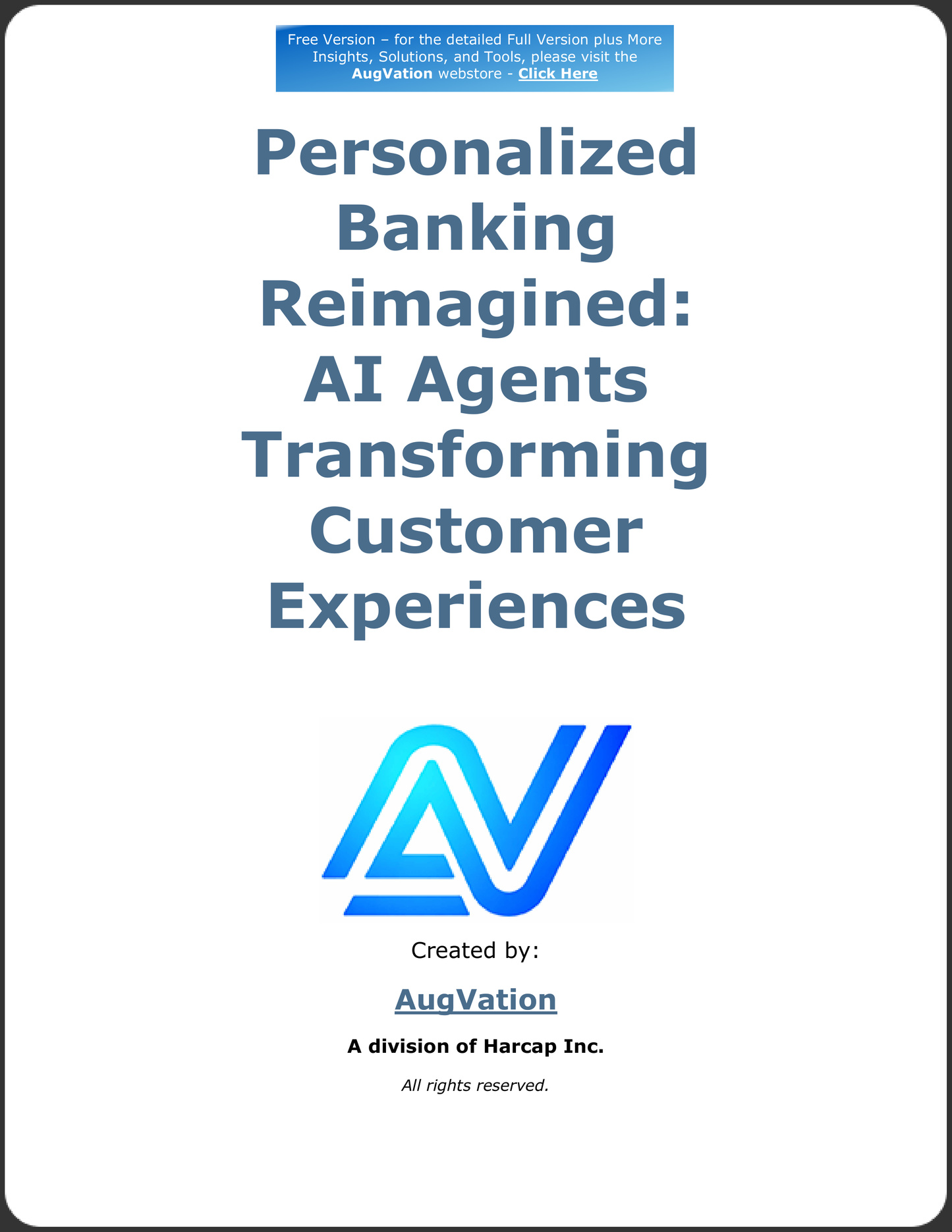 Personalized Banking Reimagined: AI Agents Transforming Customer Experiences - Free Version