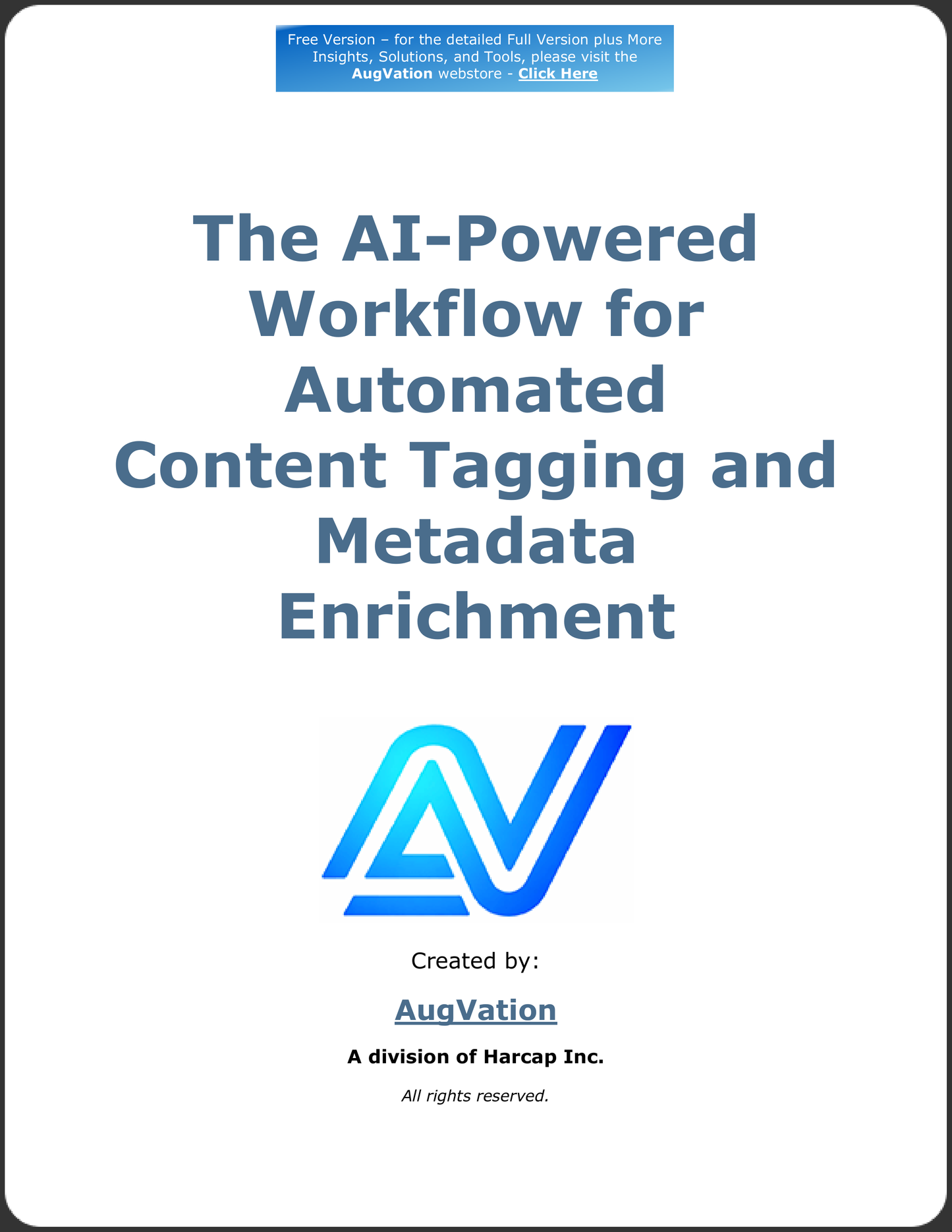 The AI-Powered Workflow for Automated Content Tagging and Metadata Enrichment - Free Version