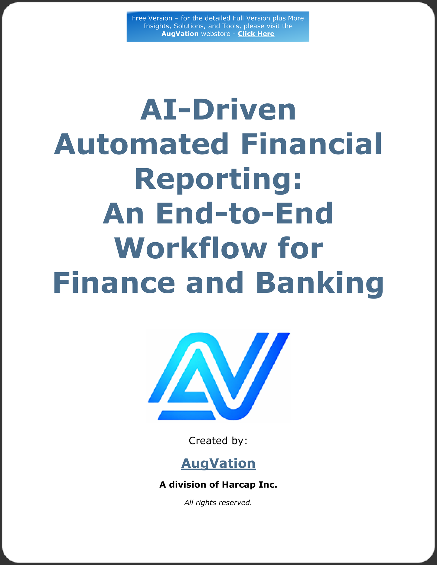 AI-Driven Automated Financial Reporting: An End-to-End Workflow for Finance and Banking - Free Version