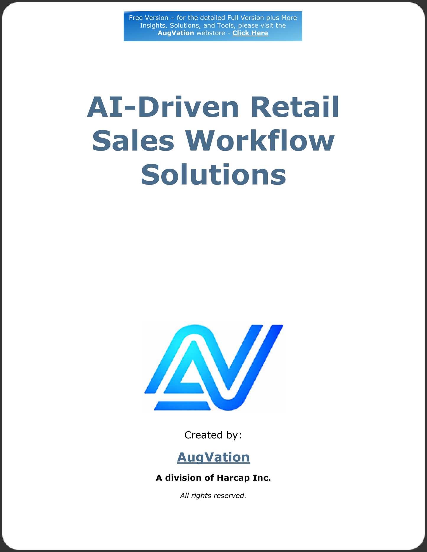 AI-Driven Retail Sales Workflow Solutions - Free Version
