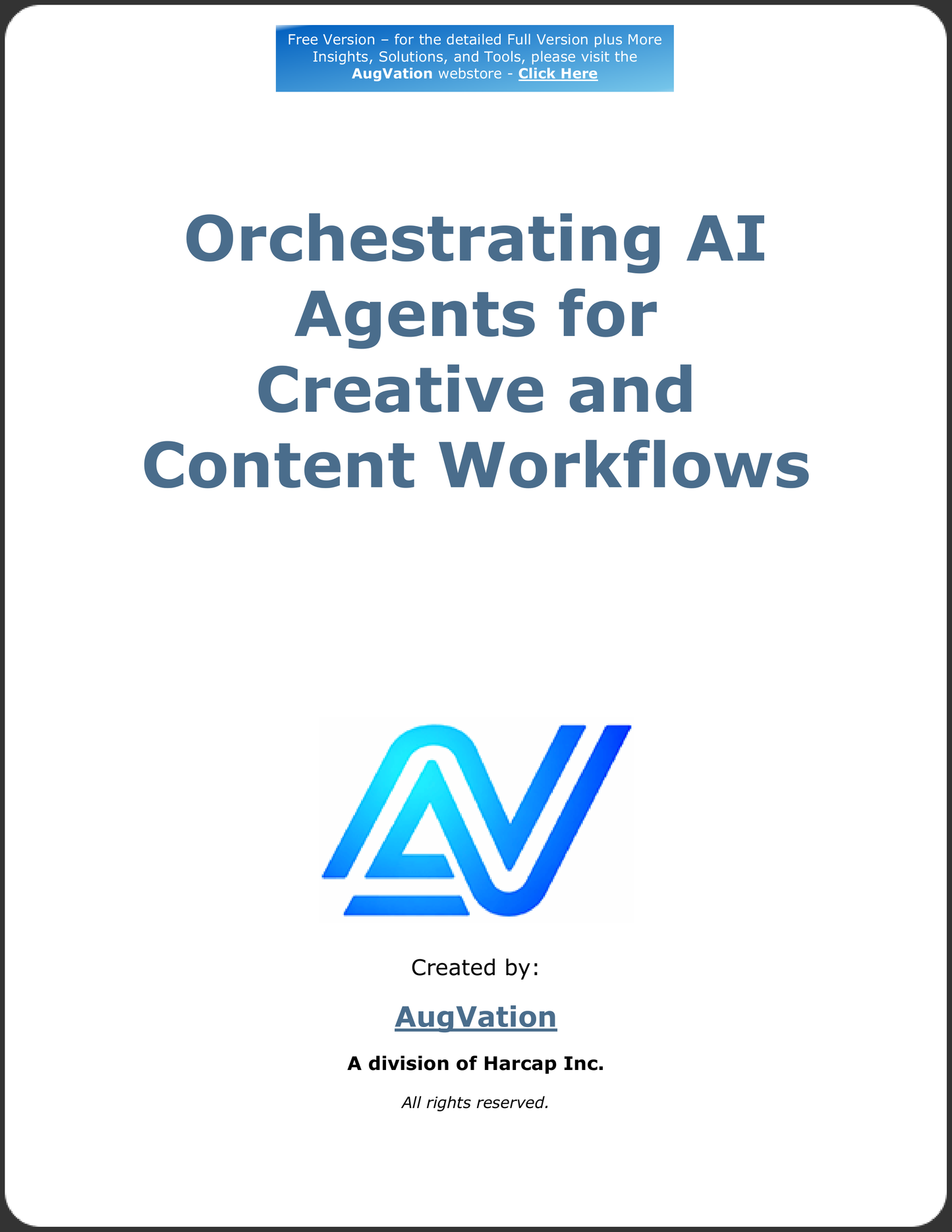 Orchestrating AI Agents for Creative and Content Workflows - Free Version